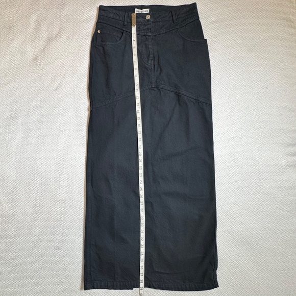 NWT Herskind Nikita Skirt Denim Long Straight Back Slit Size XS (2-4) Ebony Blue - Picture 10 of 11